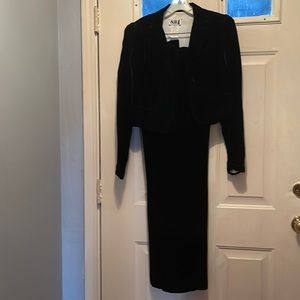 Vintage Black Velvet Pantsuit